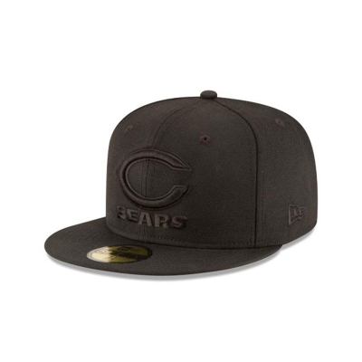 Chicago Bears Gorra | New Era NFL Black On Black 59fifty Fitted Cap Mexico - Negros